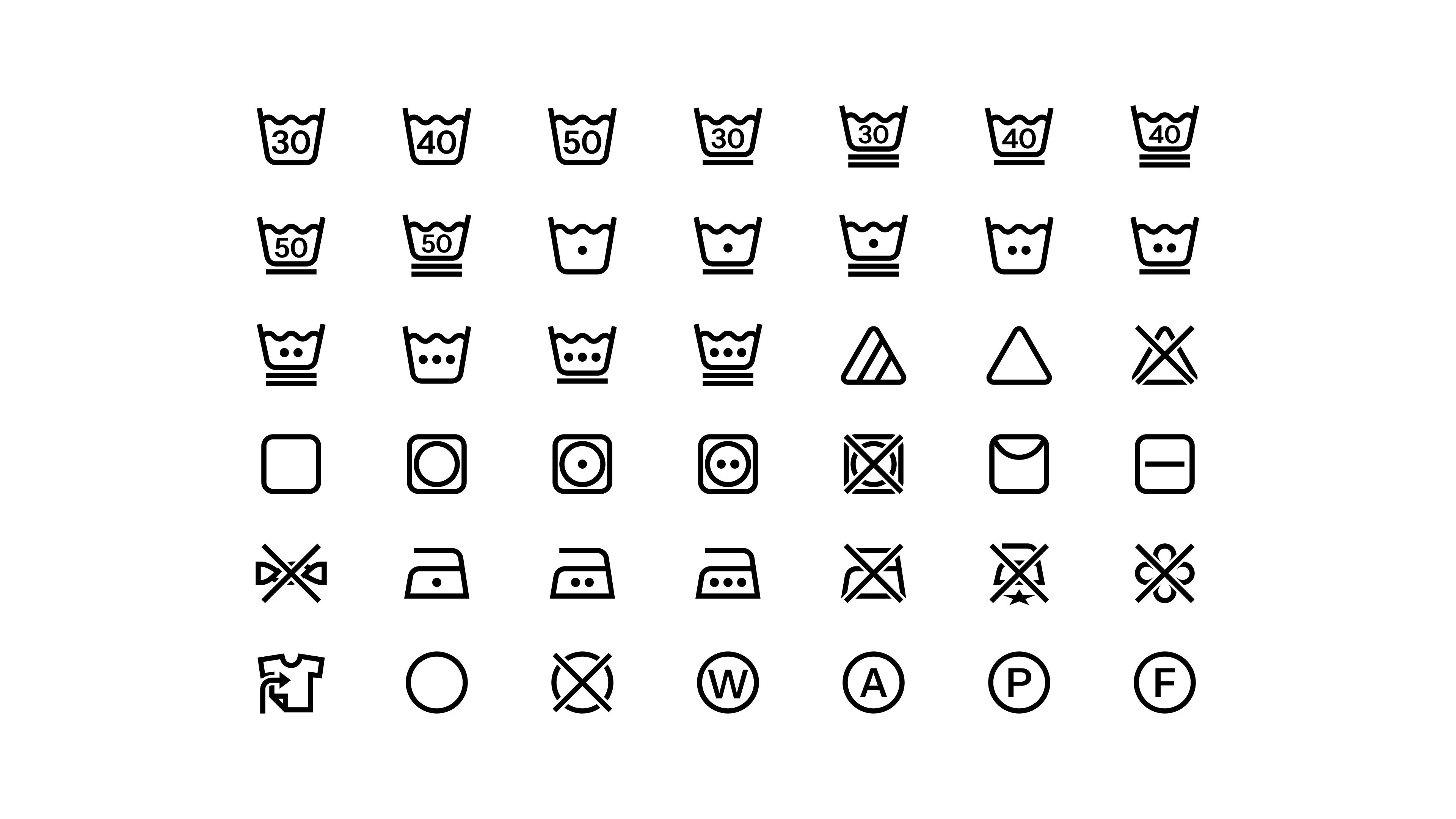 Custom laundry icons designed for Yasoku Publishing.