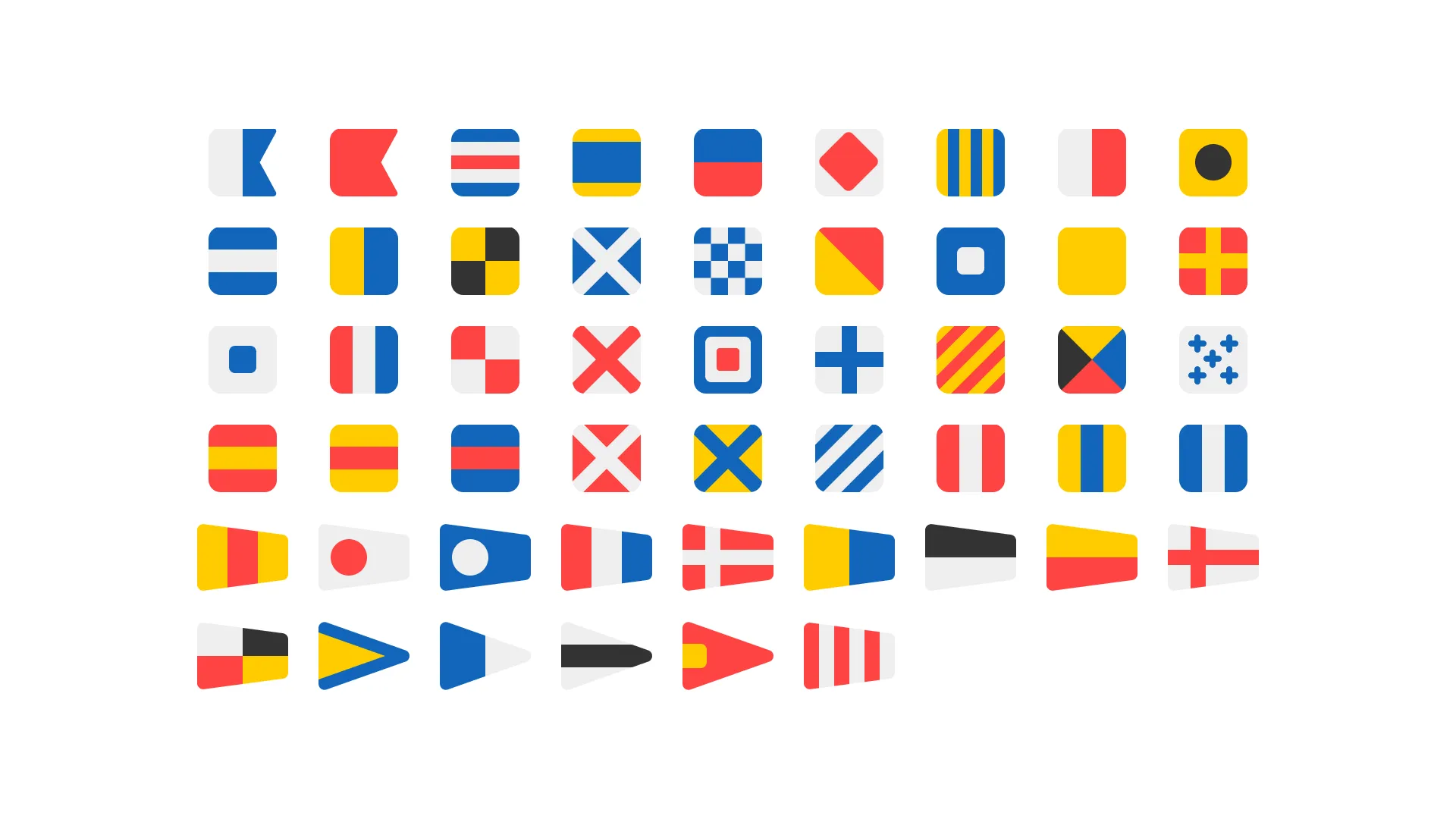 Display of maritime flag icons.